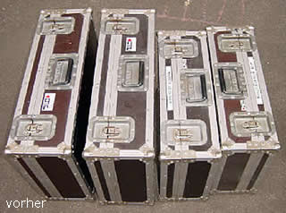 Cases, seit über 15 Jahren im Verleih (vorher)